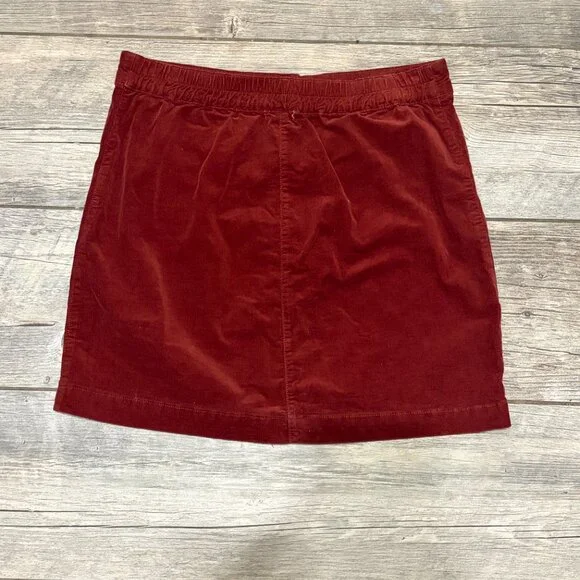 Copper Key Red Corduroy Mini Skirt Button Front Women’s XL Vintage Y2K - Picture 3 of 4